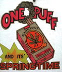 one puff and it's springtime marijuana vintage t-shirt iron-on 1970's